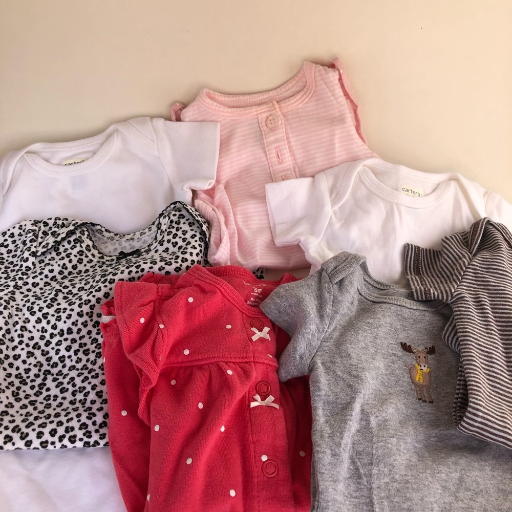 Carter’s three month short sleeve onesie bundle.